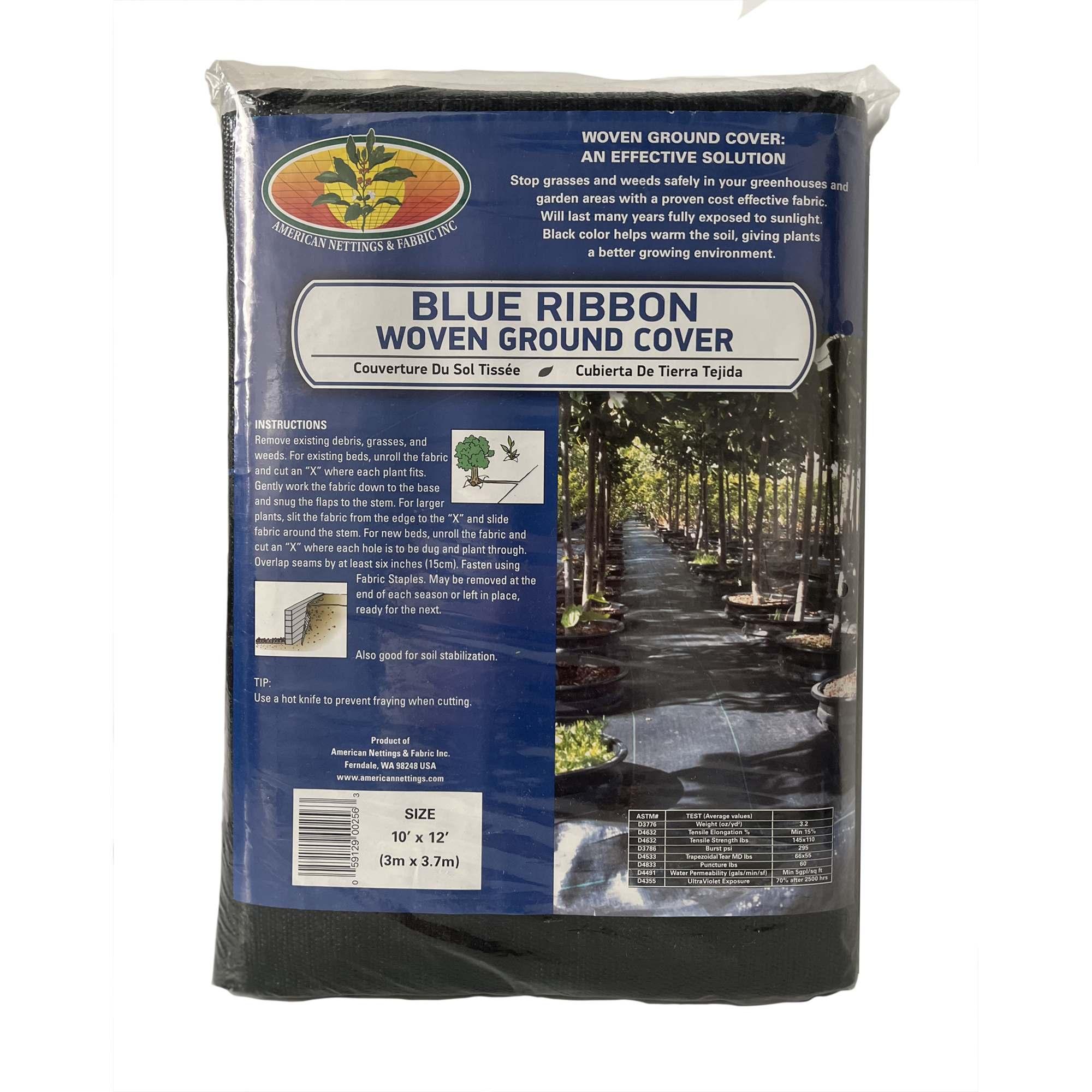 American Nettings & Fabric, Inc., Blue Ribbon Woven Ground Fabric 10ft.x12ft., Model# 00256